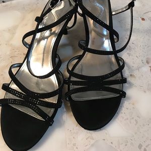 Nina black sequin heels